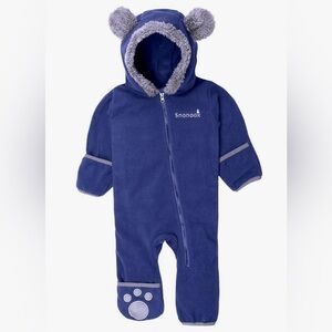 Snonook Navy Fleece Footie with Gray Accents